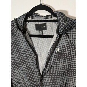 Hurley WINDBREAKER Jacket Youth Medium 10-12 Grey Black Dot Raincoat Skater Surf